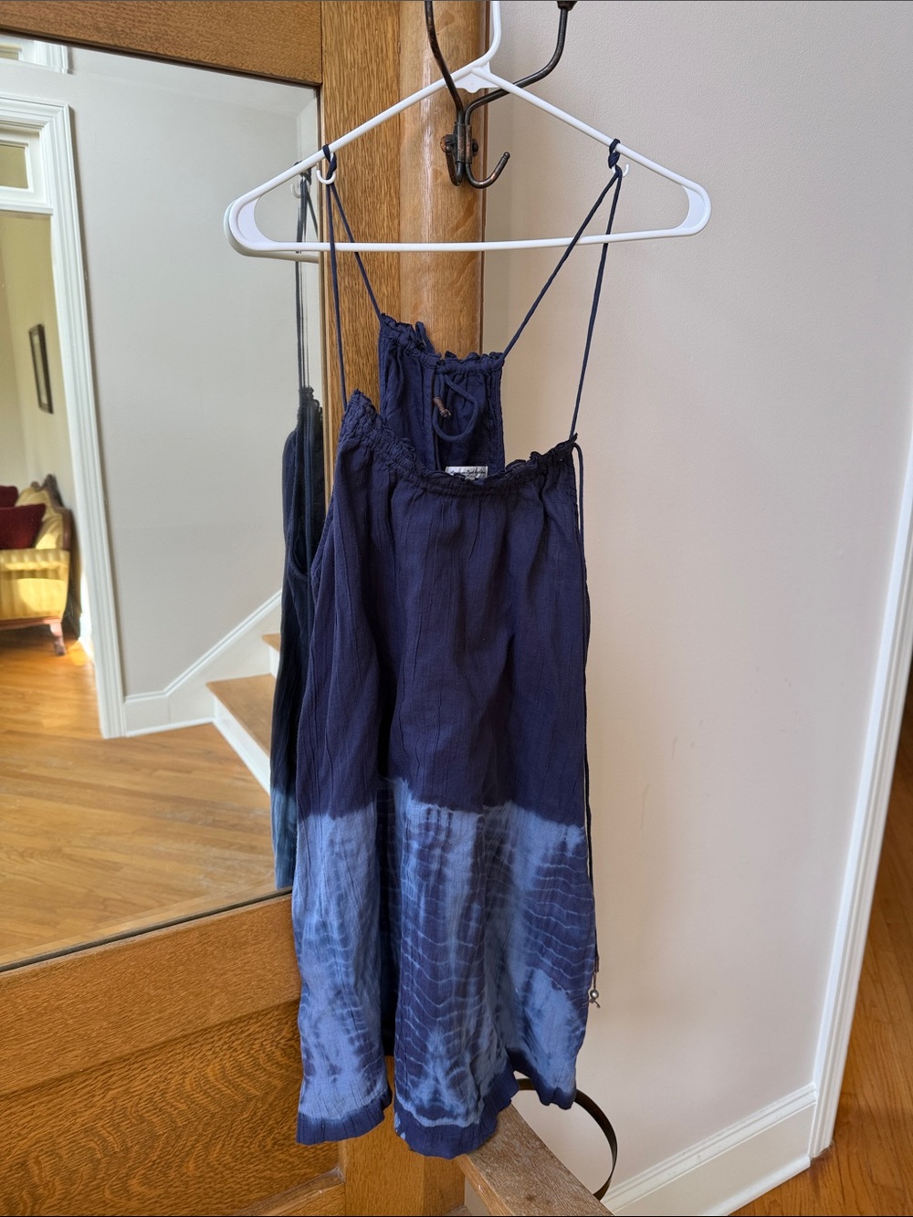 American Eagle Outfitters Navy Blue Tie-Dye Spaghetti Strap Dress